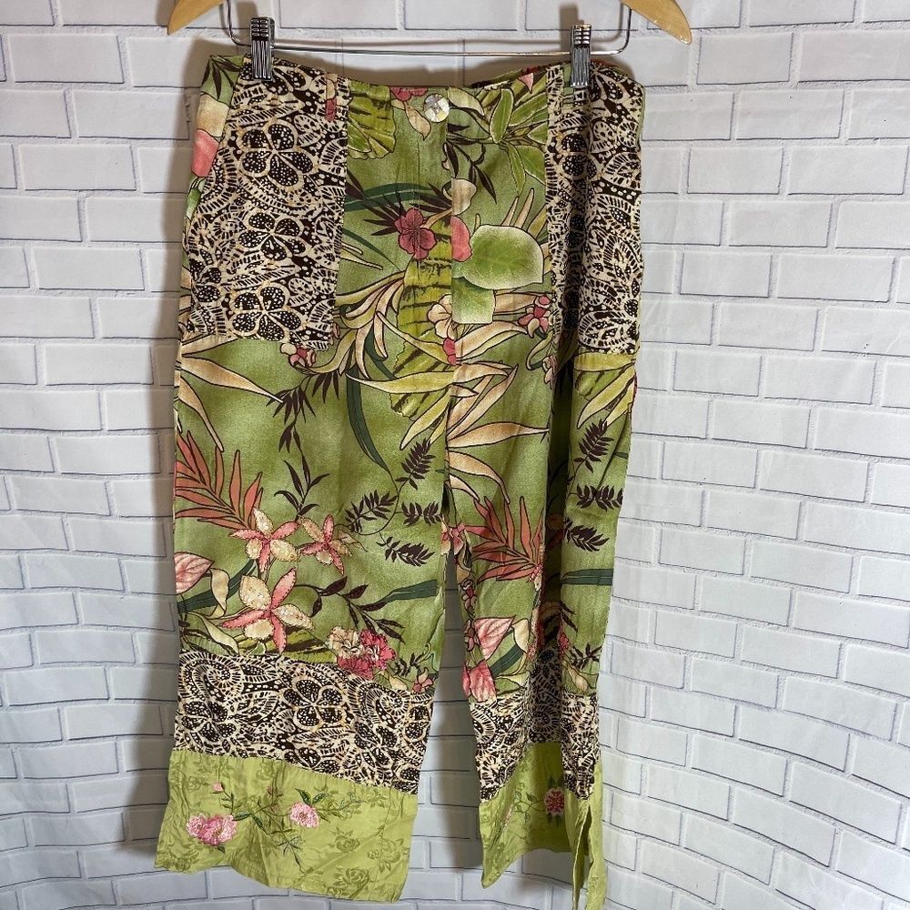 Faith Brand Wide Leg Rayon Capri Pants Sz L‎